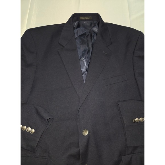 Michael Kors Other - Michael Kors Mens Navy Blue 100% Wool Crest Button Blazer Jacket 46R